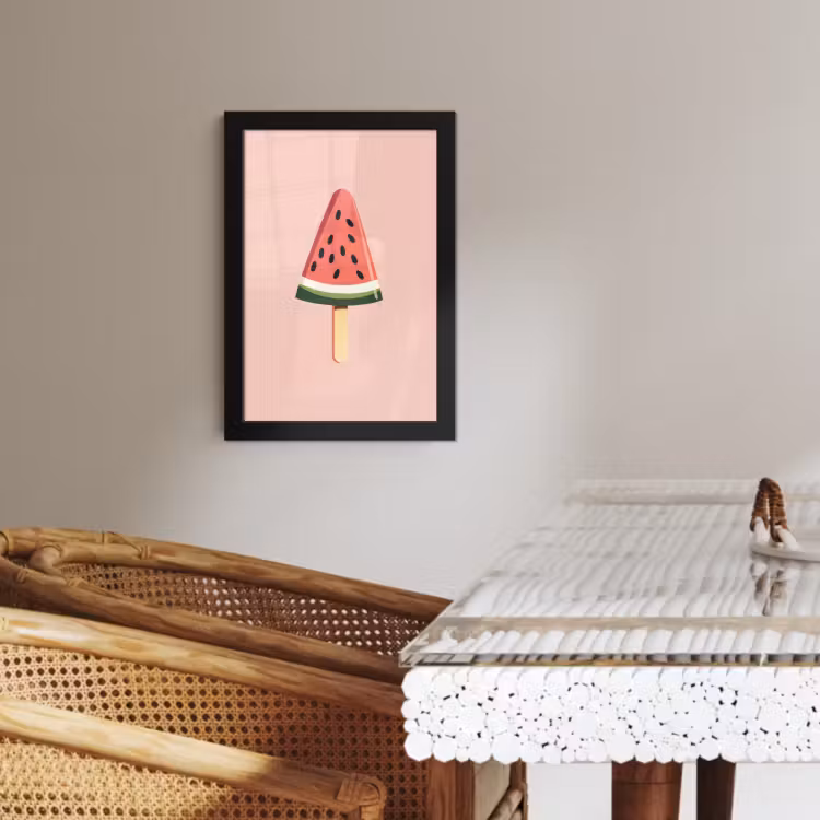 Poster met lijst - Watermeloen - Ijsje - Pitjes - Rood — 4