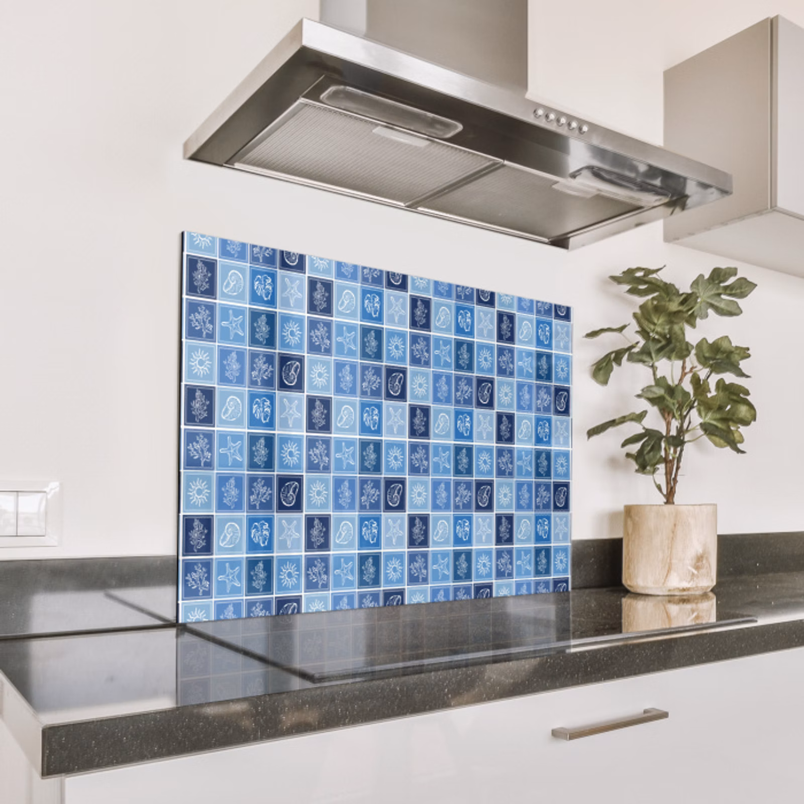 Spatscherm keuken - Nostalgisch - Kust - Zomer - Blauw — 1
