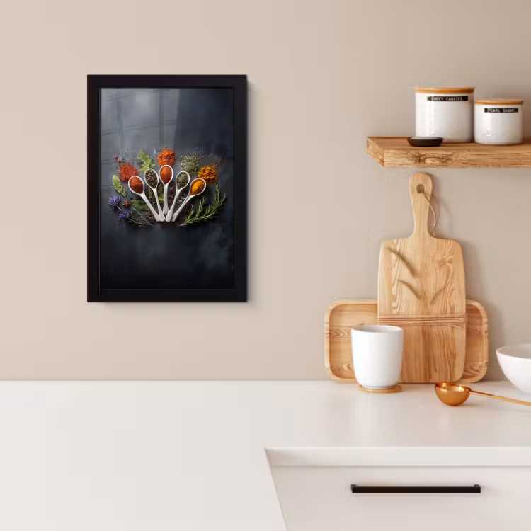 Poster met lijst - Lepels - Wit - Poeder - Kruiden — 2