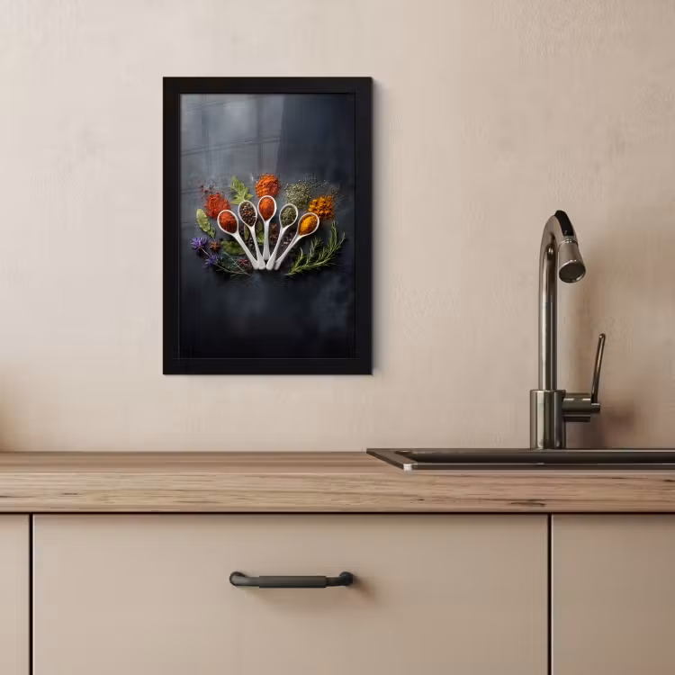Poster met lijst - Lepels - Wit - Poeder - Kruiden — 4