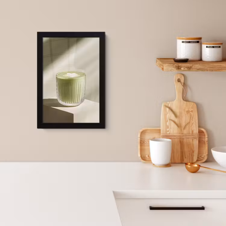 Poster met lijst - Matcha - Glas - Groen - Minimalistisch — 2