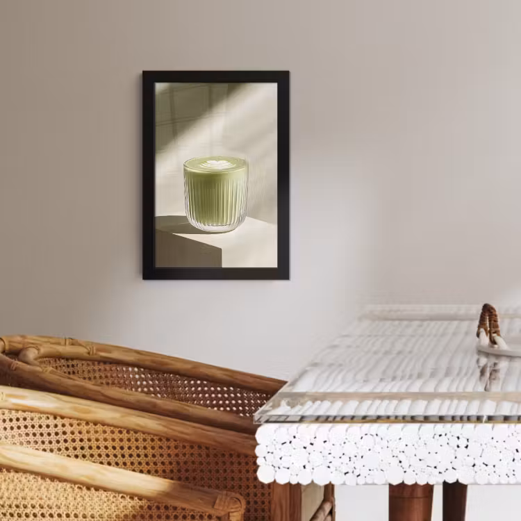 Poster met lijst - Matcha - Glas - Groen - Minimalistisch — 3