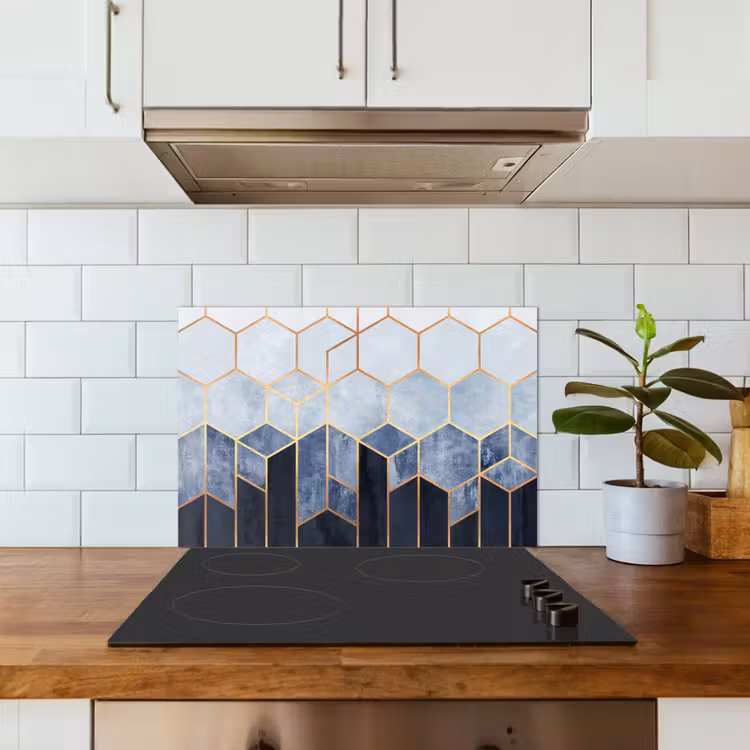 Spatscherm keuken - Hexagon - Gold - Luxe - Patronen — 3