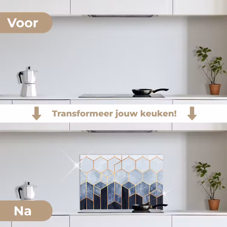 Spatscherm keuken - Hexagon - Gold - Luxe - Patronen — 7
