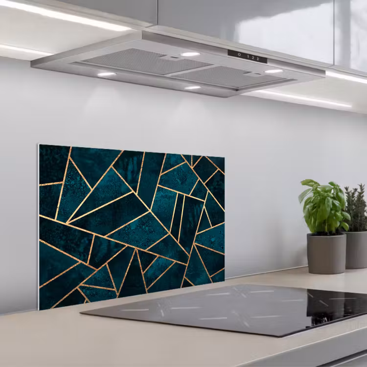 Spatscherm keuken - Stenen - Goud - Luxe - Patronen - Abstract — 1
