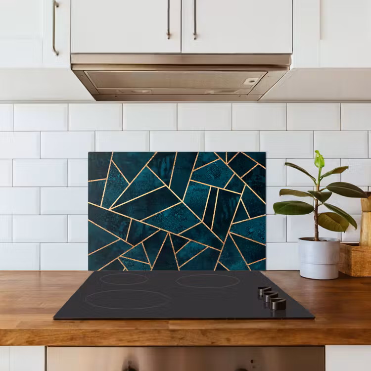 Spatscherm keuken - Stenen - Goud - Luxe - Patronen - Abstract — 3