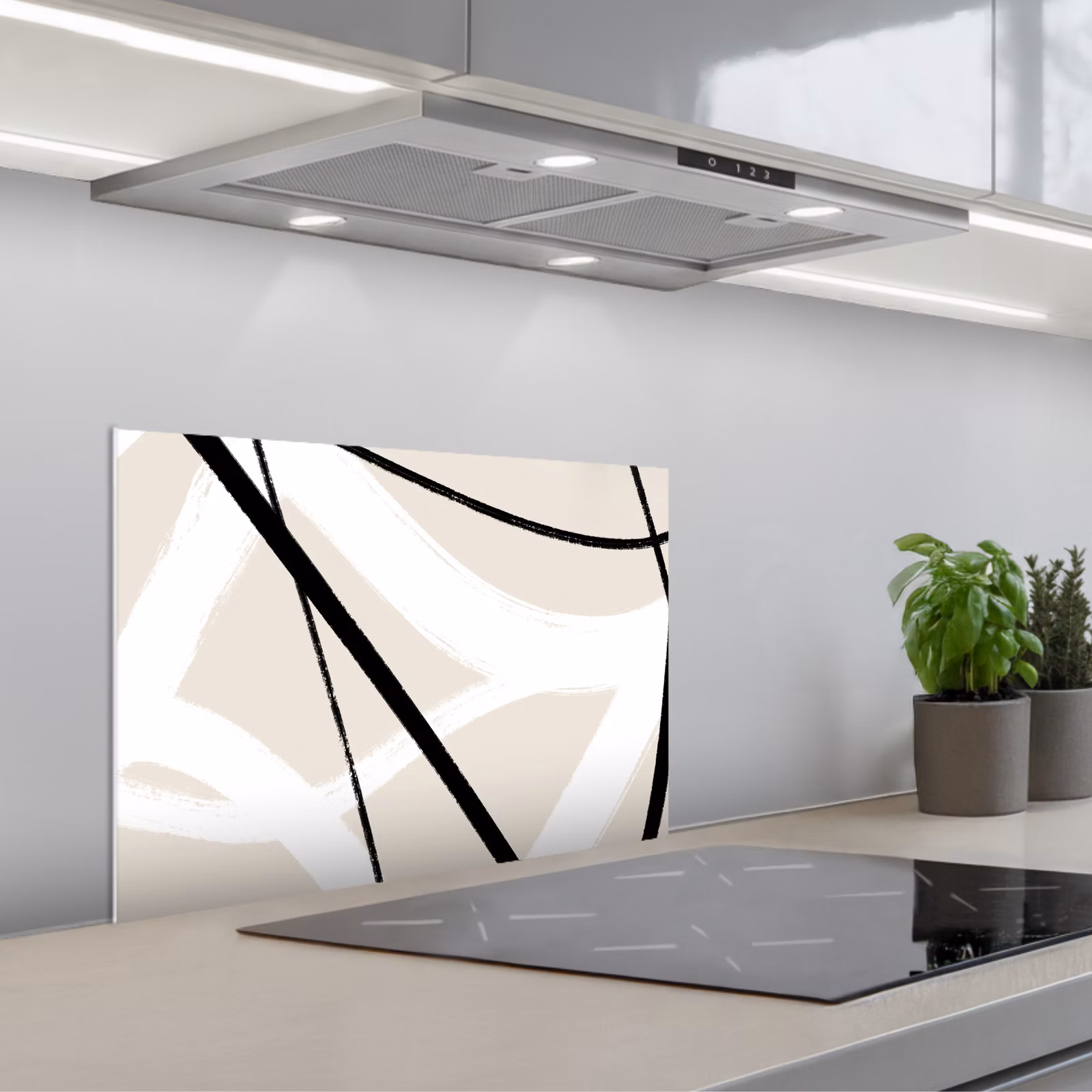 Spatscherm keuken - Lijn - Abstract - Minimalisme - Pastel — 1