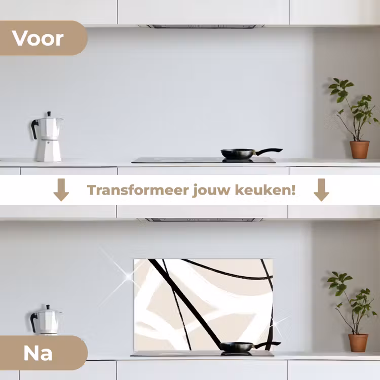 Spatscherm keuken - Lijn - Abstract - Minimalisme - Pastel — 7