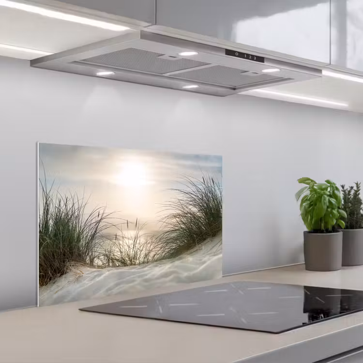 Spatscherm keuken - Zand - Gras - Zon — 1
