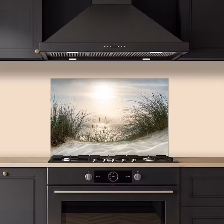 Spatscherm keuken - Zand - Gras - Zon — 5