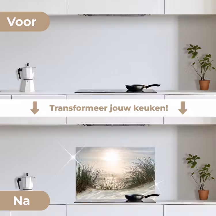 Spatscherm keuken - Zand - Gras - Zon — 7