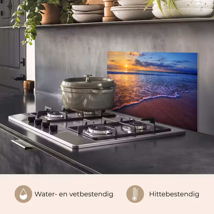 Spatscherm keuken - Zee - Strand - Zonsondergang - Wolken - Horizon — 2