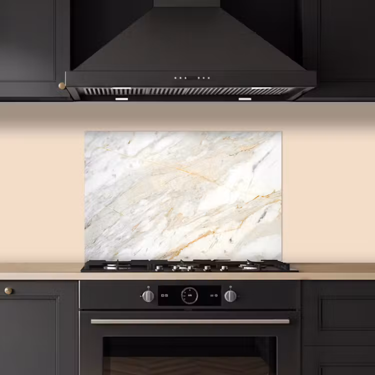 Spatscherm keuken - Zwart-wit foto van marmer — 5