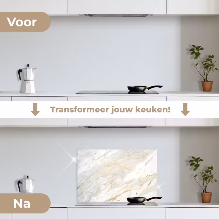 Spatscherm keuken - Zwart-wit foto van marmer — 7