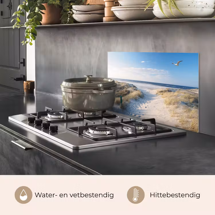 Spatscherm keuken - Duin - Meeuw - Strand - Zee - Zon — 2