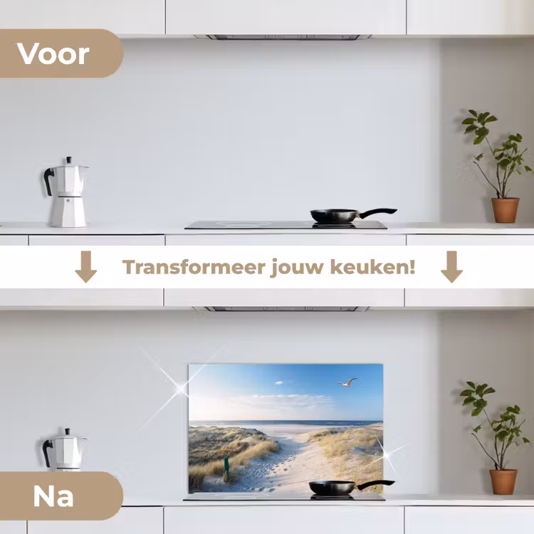 Spatscherm keuken - Duin - Meeuw - Strand - Zee - Zon — 7