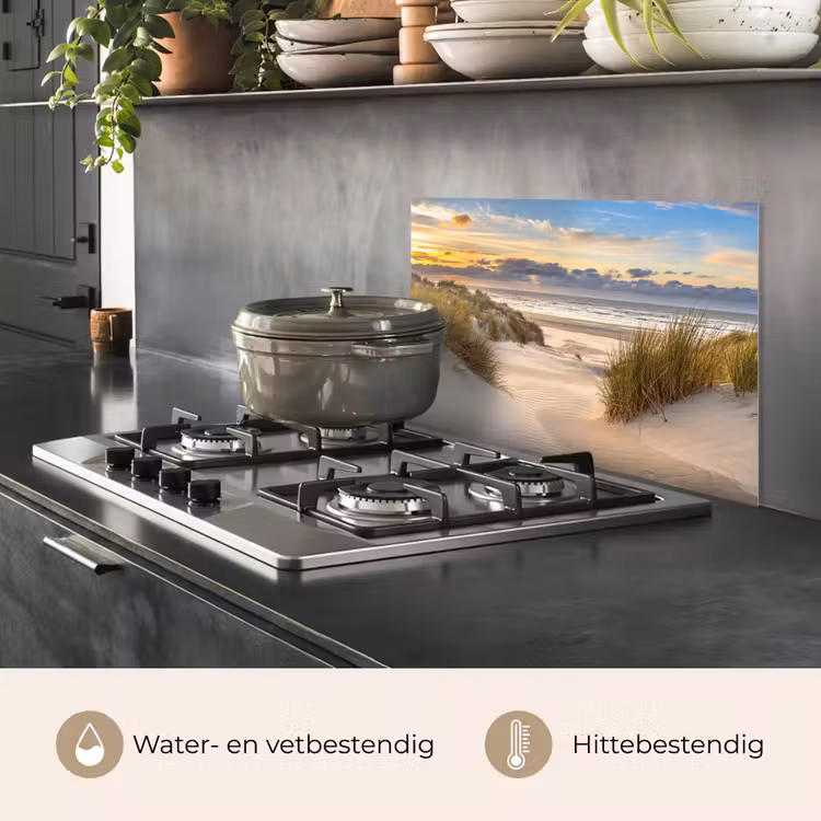 Spatscherm keuken - Strand - Duin - Gras - Zonsondergang - Zee — 2