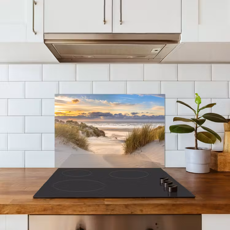 Spatscherm keuken - Strand - Duin - Gras - Zonsondergang - Zee — 3