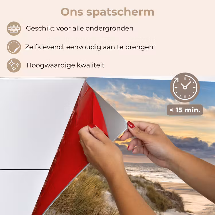 Spatscherm keuken - Strand - Duin - Gras - Zonsondergang - Zee — 4