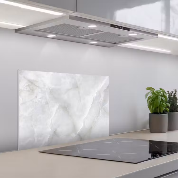 Spatscherm keuken - Marmer - Wit - Patronen - Steen - Marmerlook — 1