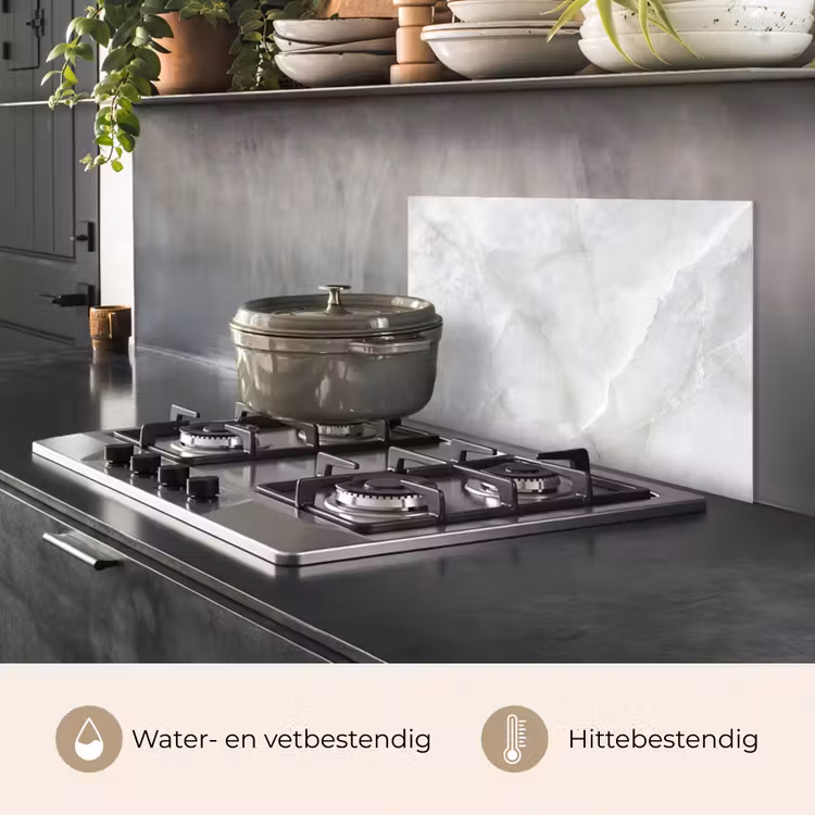 Spatscherm keuken - Marmer - Wit - Patronen - Steen - Marmerlook — 2