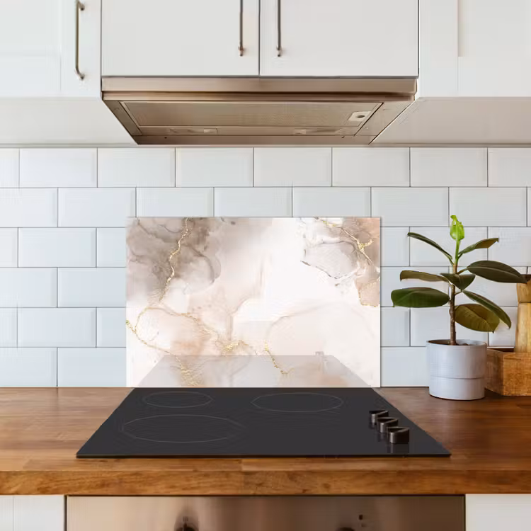 Spatscherm keuken - Marmer - Bruin - Gouden — 3