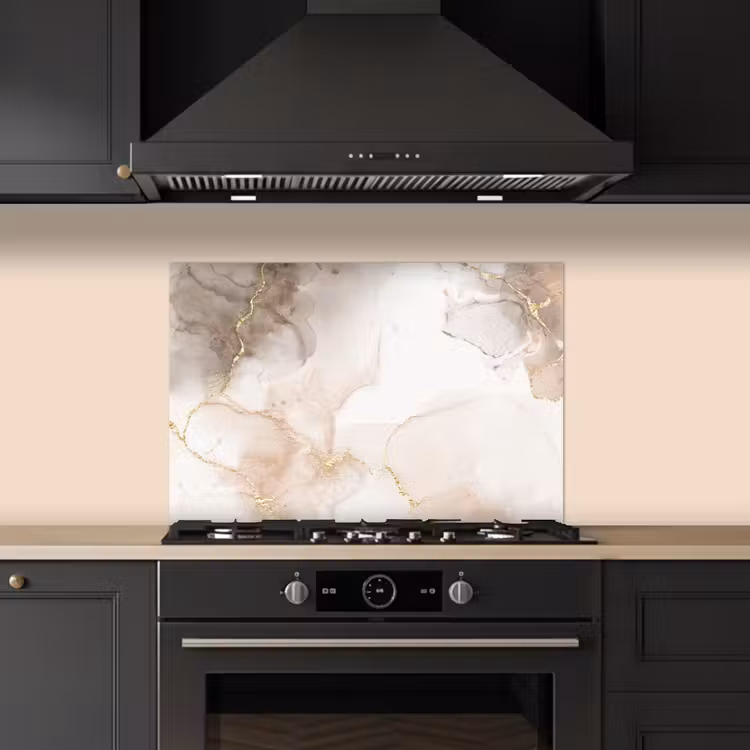 Spatscherm keuken - Marmer - Bruin - Gouden — 5