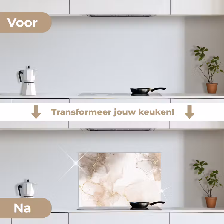 Spatscherm keuken - Marmer - Bruin - Gouden — 7