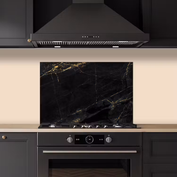 Spatscherm keuken - Marmer look - Luxe - Zwart - Goud — 5