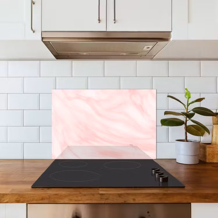 Spatscherm keuken - Marmer - Roze - Wit - Luxe - Marmerlook — 3