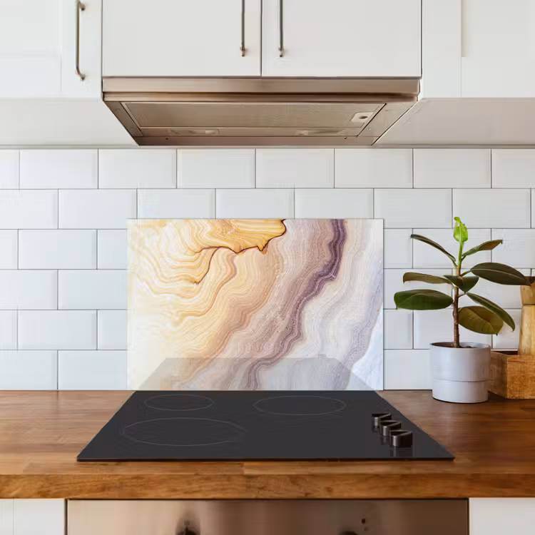 Spatscherm keuken - Marmer - Textuur - Zandsteen - Goud - Marmerlook — 3