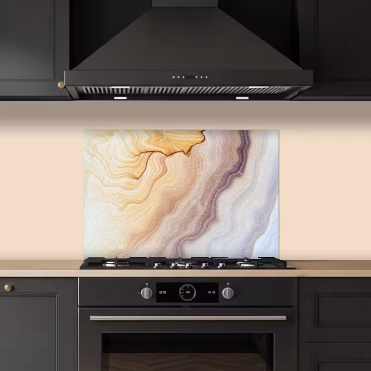 Spatscherm keuken - Marmer - Textuur - Zandsteen - Goud - Marmerlook — 5