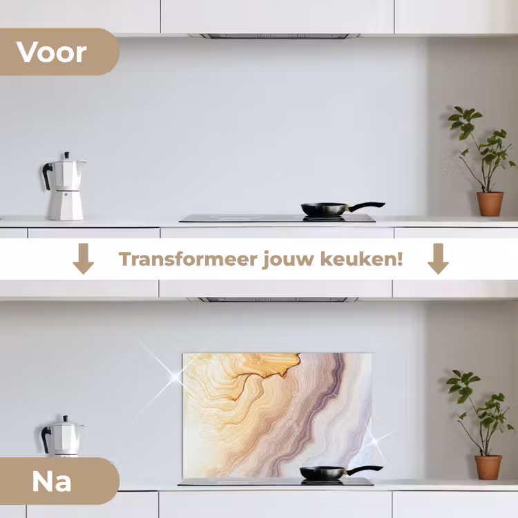 Spatscherm keuken - Marmer - Textuur - Zandsteen - Goud - Marmerlook — 7