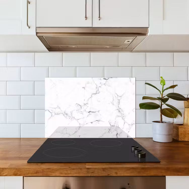Spatscherm keuken - Marmer - Wit - Grijs - Luxe - Marmerlook - Structuur — 3