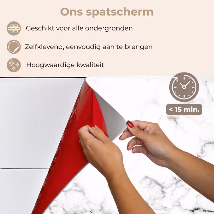 Spatscherm keuken - Marmer - Wit - Grijs - Luxe - Marmerlook - Structuur — 4