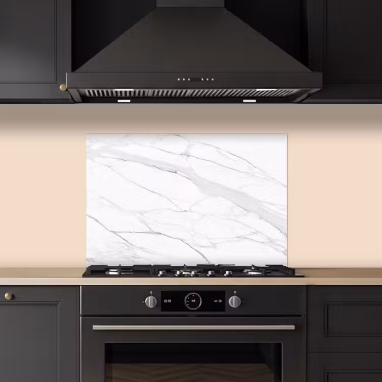 Spatscherm keuken - Marmer - Wit - Lijn - Patronen - Luxe - Marmerlook — 5