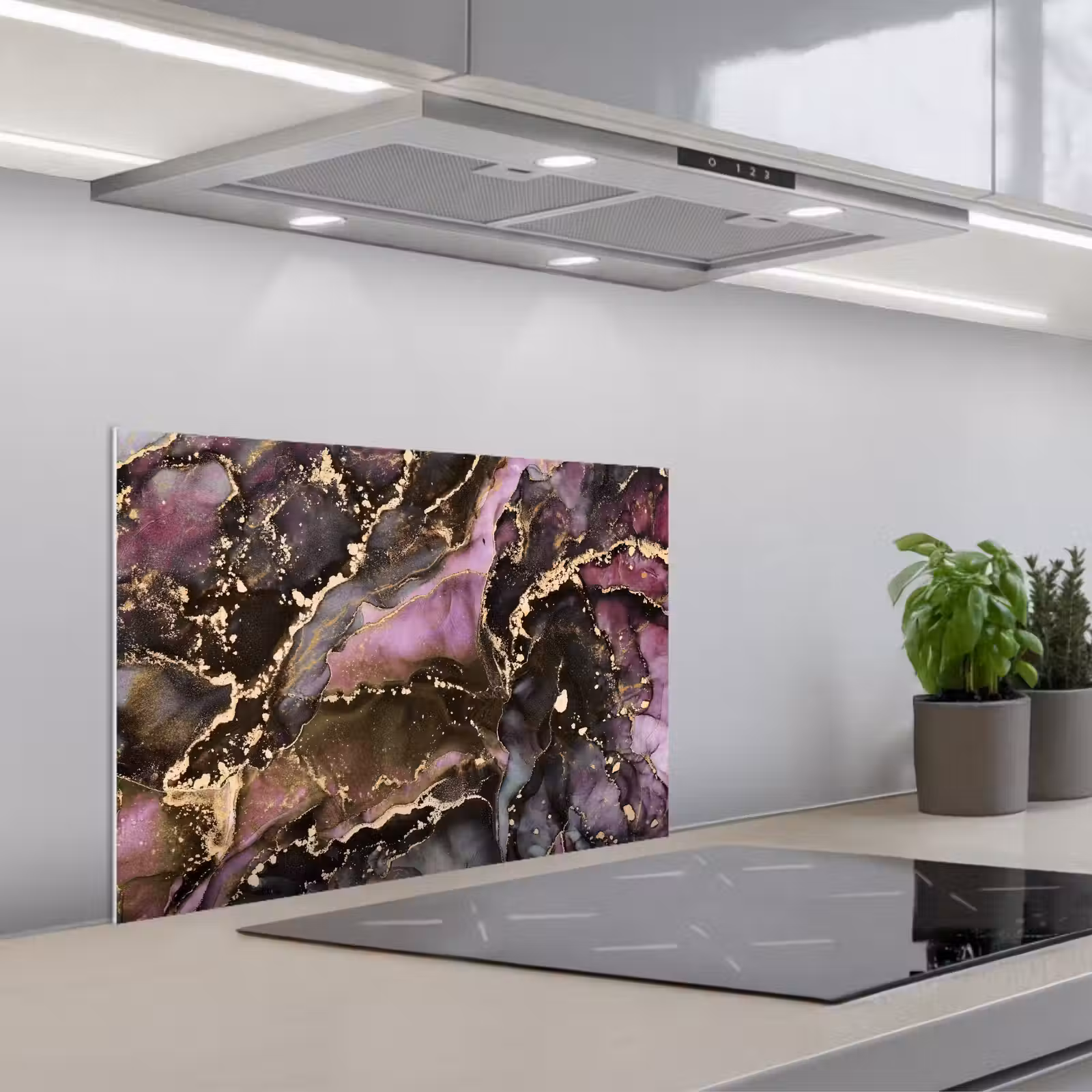 Spatscherm keuken - Marmer - Gold - Steen - Abstract — 1