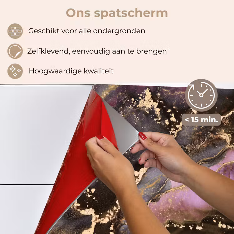 Spatscherm keuken - Marmer - Gold - Steen - Abstract — 4