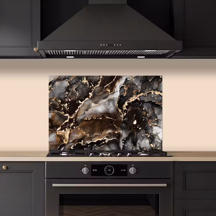Spatscherm keuken - Marmer - Goud - Glitter - Luxe — 5