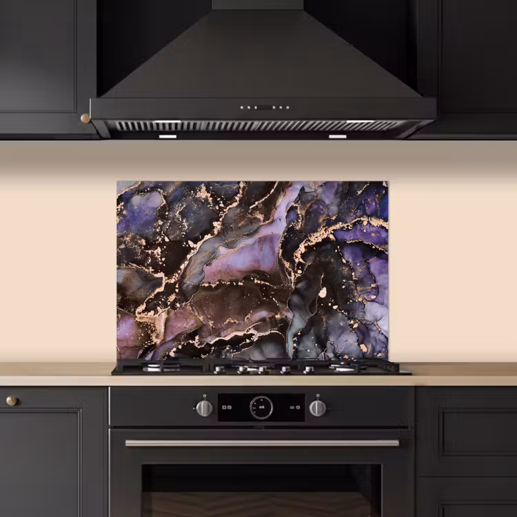 Spatscherm keuken - Marmer - Goud - Roze — 5