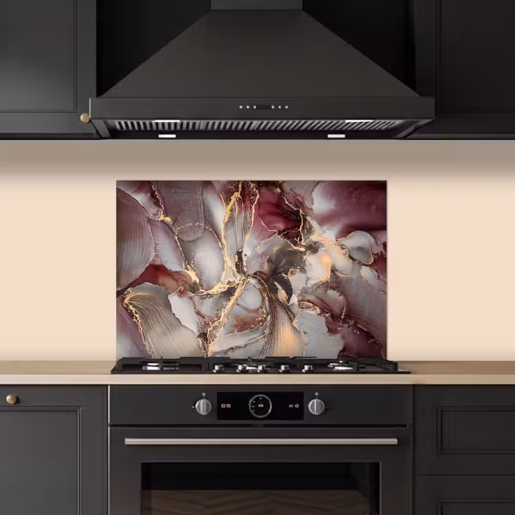 Spatscherm keuken - Goud - Marmer - Paars — 5