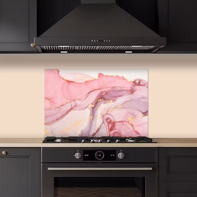 Spatscherm keuken - Goud - Marmer - Roze — 5