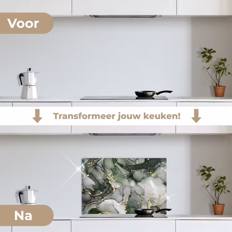 Spatscherm keuken - Luxe - Marmer - Groen — 7