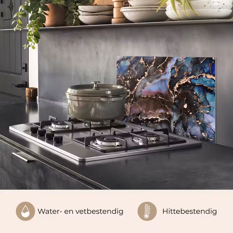 Spatscherm keuken - Marmer - Goud - Rosé — 2