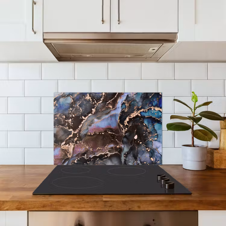Spatscherm keuken - Marmer - Goud - Rosé — 3