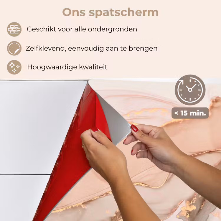 Spatscherm keuken - Marmer - Roze - Rosé — 4