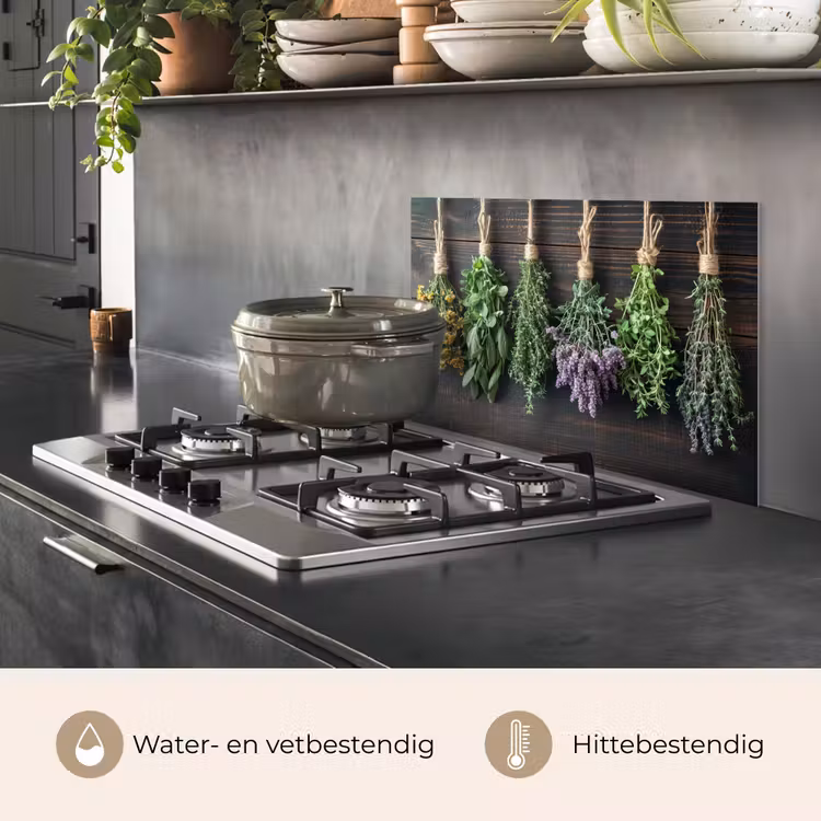 Spatscherm keuken - Kruiden - Specerijen - Hout - Stilleven — 2