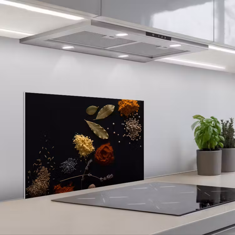 Spatscherm keuken - Contrastrijk Kruidenpalet — 1