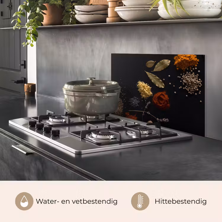 Spatscherm keuken - Contrastrijk Kruidenpalet — 2
