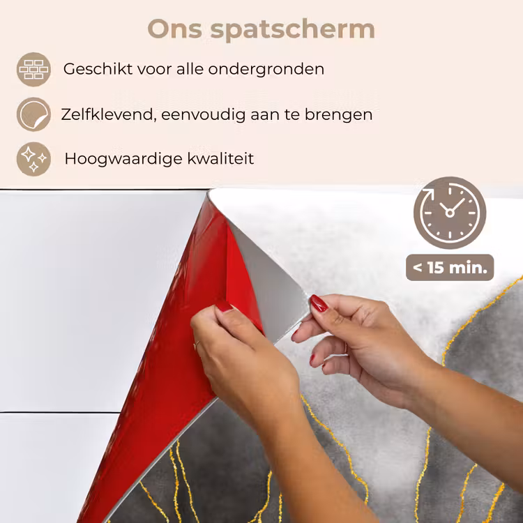 Spatscherm keuken - Mistige Gouden Lijnen — 4